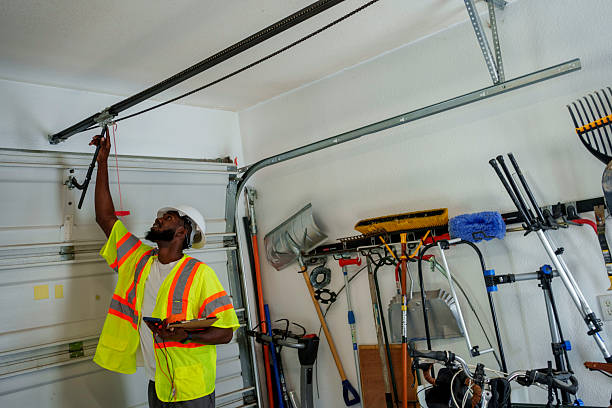 Professional Garage Door Panel Replacement technician working in Montgomery County County, MD
